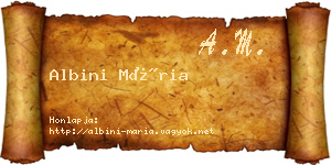 Albini Mária névjegykártya